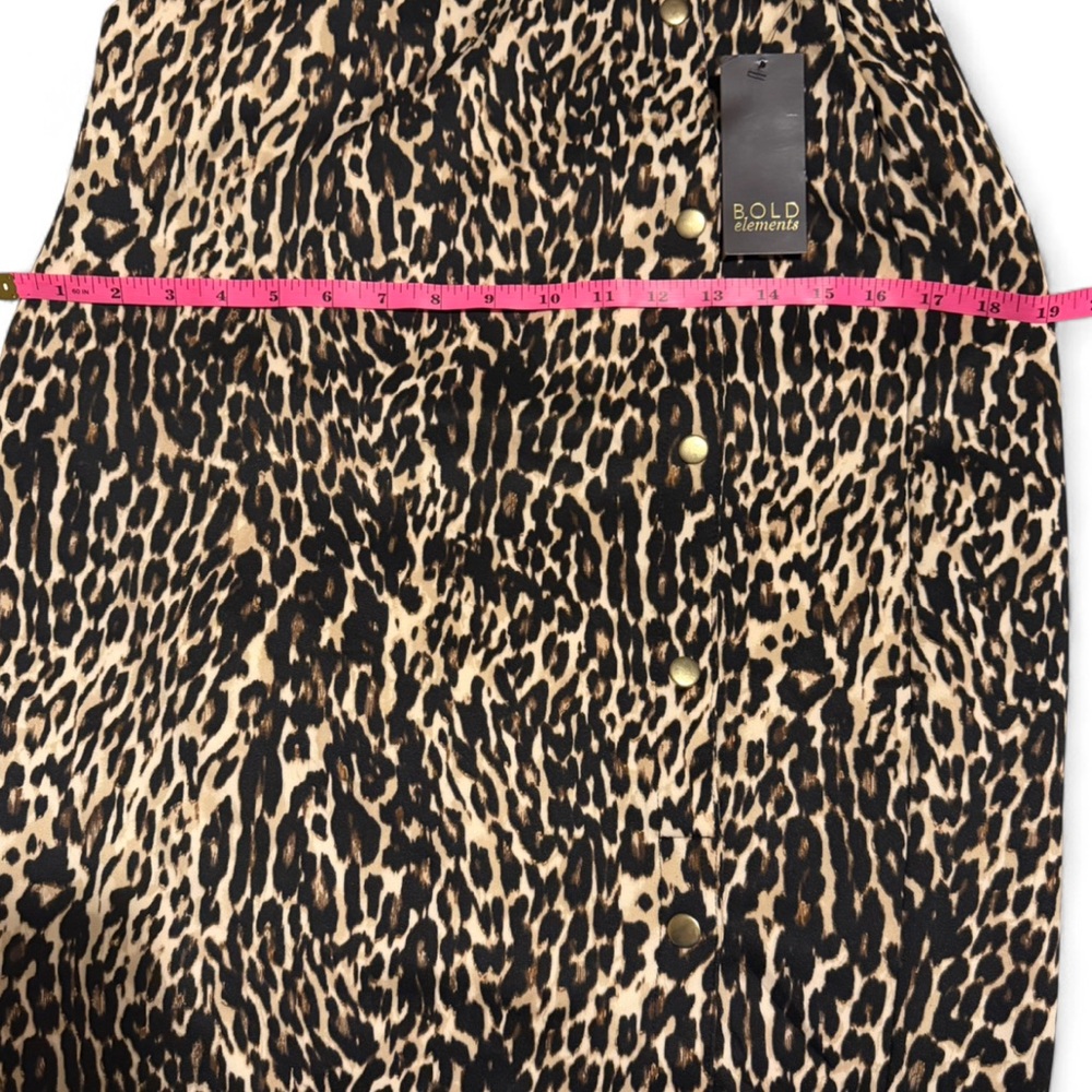 NWT Bold Elements Leopard Print Side Snap Skirt N… - image 8